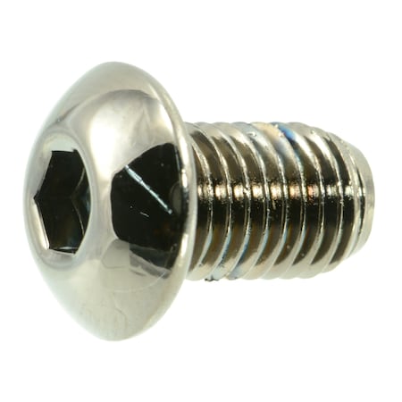 Midwest Fastener 5/16"-24 Socket Head Cap Screw, Button, Black Chrome Plated Steel, 1/2 in Length, 8 PK 33988